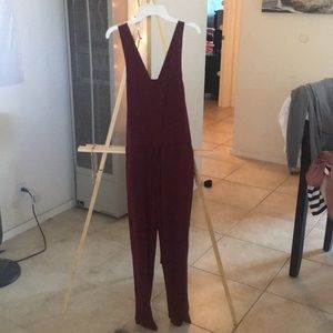Maroon pants romper